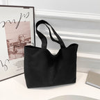 Amblot Black Elegant suede tote bag