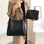 Amblot Black Elegant women's leather tote bag