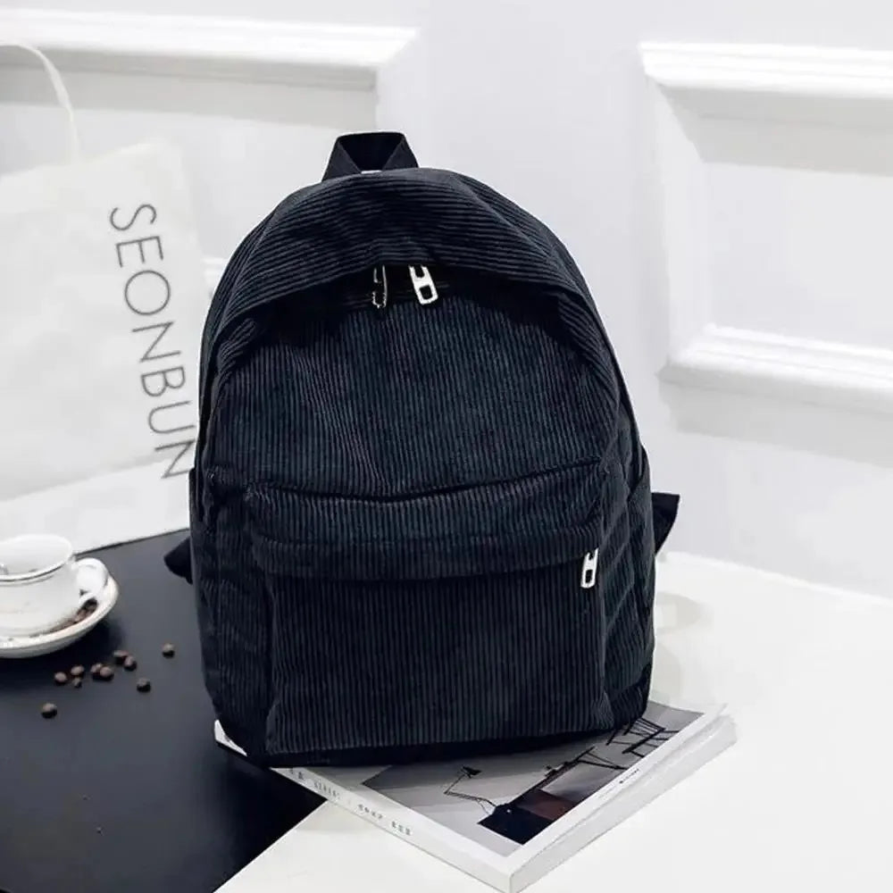 Amblot Black Everyday corduroy backpack
