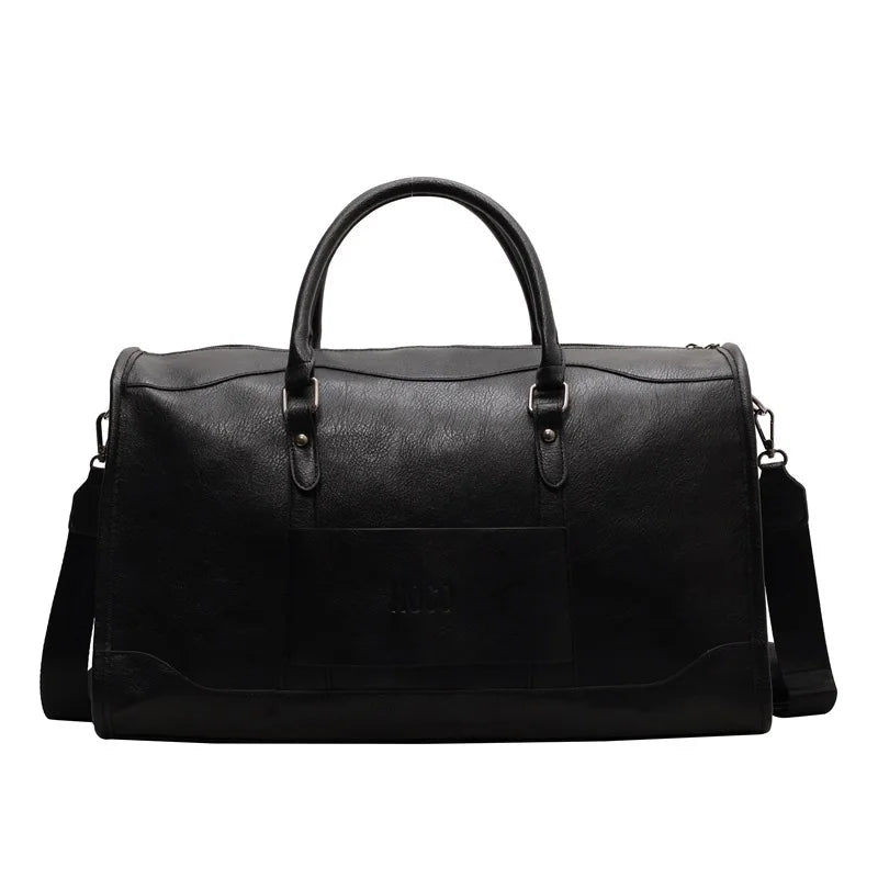 Amblot Black Fashion women's leather duffle bag