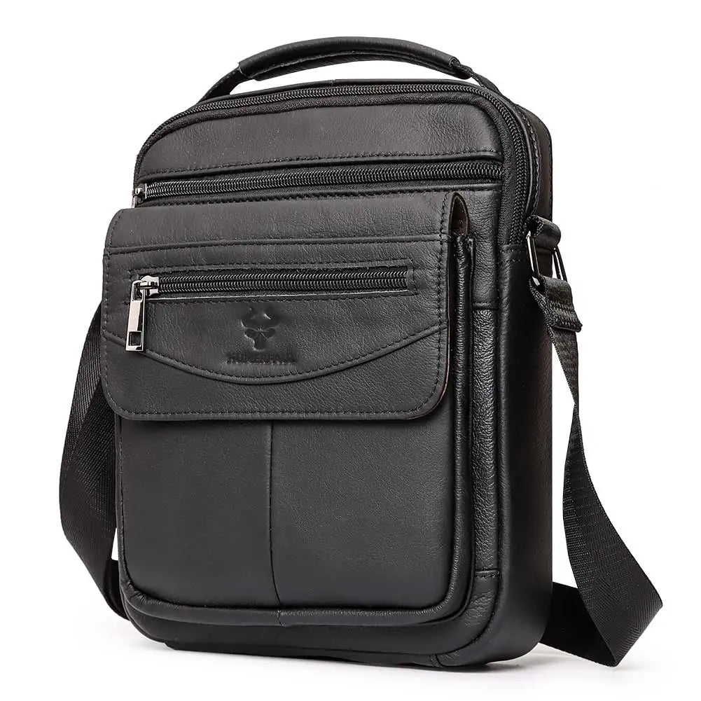 Amblot Black Fashionable leather crossbody bag