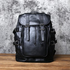 Amblot Black Heavy-duty leather rucksack