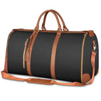 Amblot Black Large capacity travel leather duffle bag