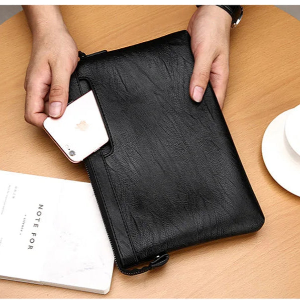 Amblot Black (Large) Classic leather clutch