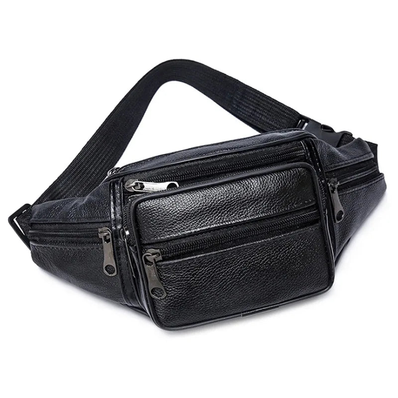 Amblot Black Large leather fanny pack
