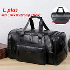 Amblot Black (Large) Style B Convertible leather duffle bag