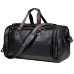 Amblot Black (Large) Style C Convertible leather duffle bag