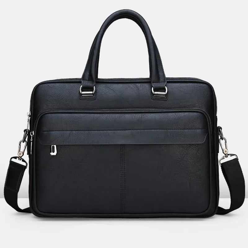 Amblot Black Leather business briefcase