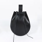 Amblot Black Leather drawstring pouch