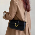 Amblot Black Leather sling purse