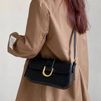 Amblot Black Leather sling purse