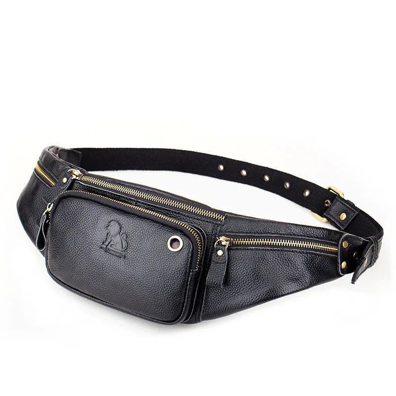 Amblot Black Lightweight leather waist sling