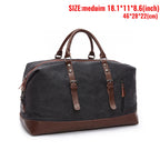 Amblot Black (Medium) Leather men travel weekender bag