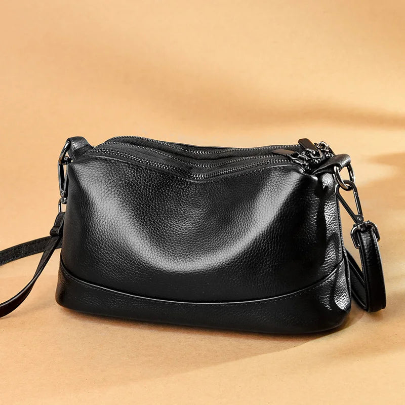 Amblot Black Medium leather shoulder bag