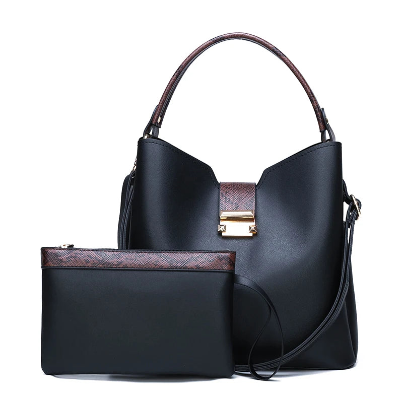 Amblot Black Medium leather tote handbag