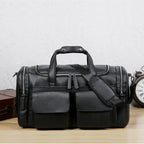Amblot Black (Medium) Style 1 Urban leather holdall with top handles