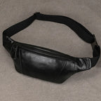 Amblot Black Men's leather chest bag