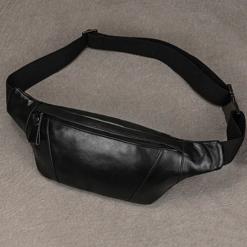 Amblot Black Men's leather chest bag