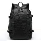 Amblot Black Men's premium leather fashion backpack