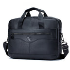 Amblot Black Men's structured leather laptop case