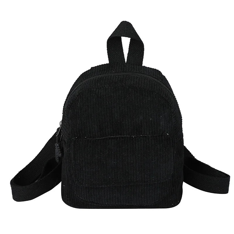 Amblot Black Mini corduroy backpack