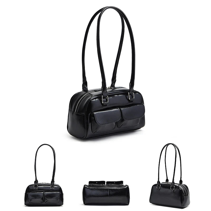 Amblot Black Mini leather shoulder bag