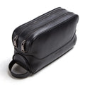 Amblot Black Minimalist leather toiletry bag