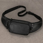 Amblot Black Minimalist leather waist bag