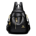 Amblot Black Modern leather backpack for women