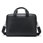Amblot Black Modern leather briefcase with handle