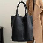 Amblot Black Modern leather tote bag