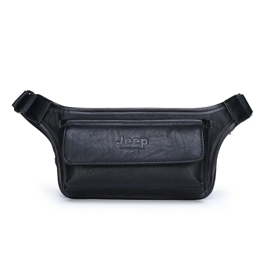 Amblot Black Outdoor leather bum bag