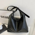 Amblot Black Oversized leather tote bag
