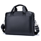 Amblot Black Professional leather laptop bag with handle