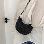 Amblot Black Quilted denim handbag