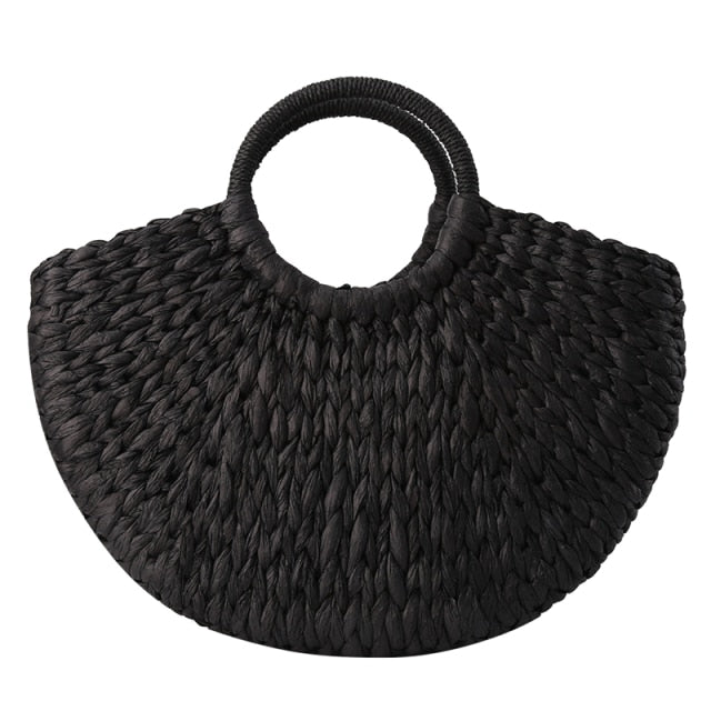 Amblot Black rattan shopper bag
