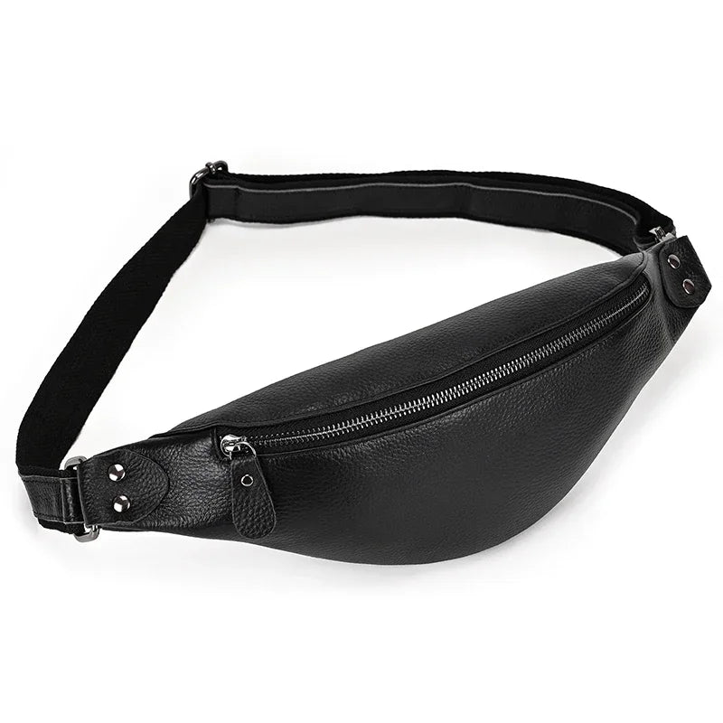 Amblot Black Retro leather belt bag