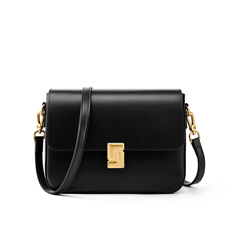 Amblot Black Retro style leather crossbody bag