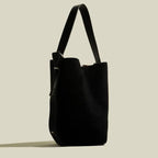 Amblot Black Retro suede tote bag