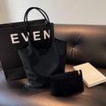 Amblot Black Simple suede tote bag