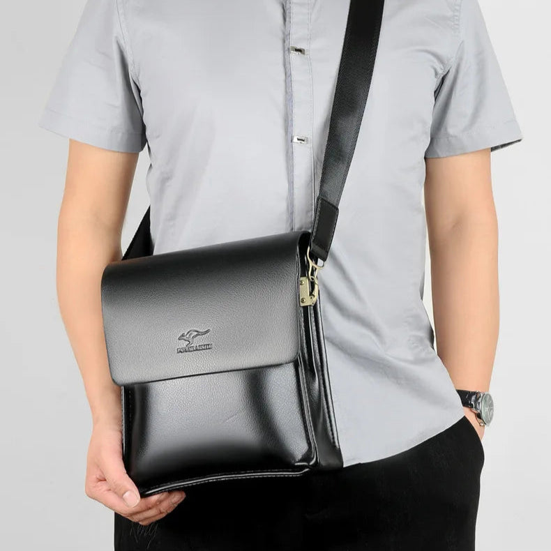 Amblot Black Sleek leather crossbody bag