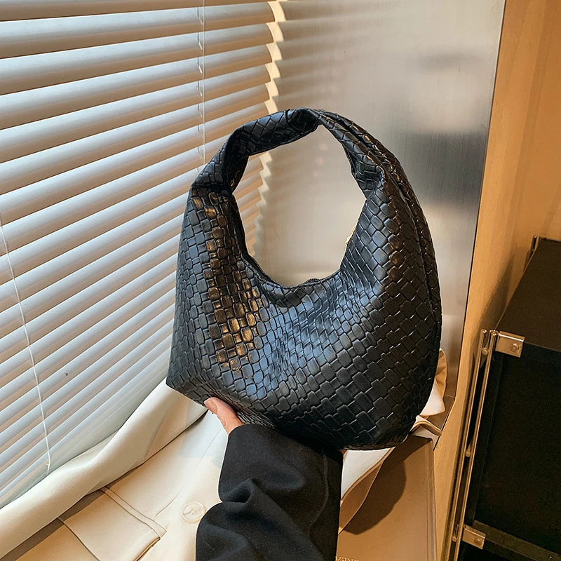 Amblot Black Snake skin leather hobo bag