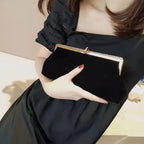 Amblot Black Soft corduroy clutch bag
