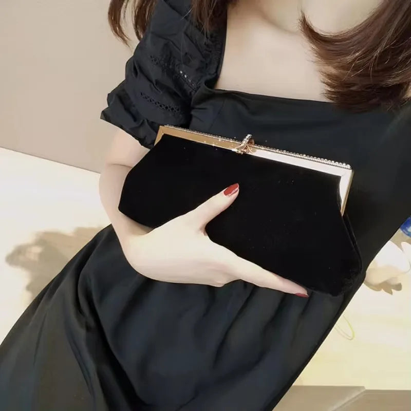 Amblot Black Soft corduroy clutch bag