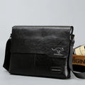 Amblot Black Soft leather laptop briefcase messenger bag