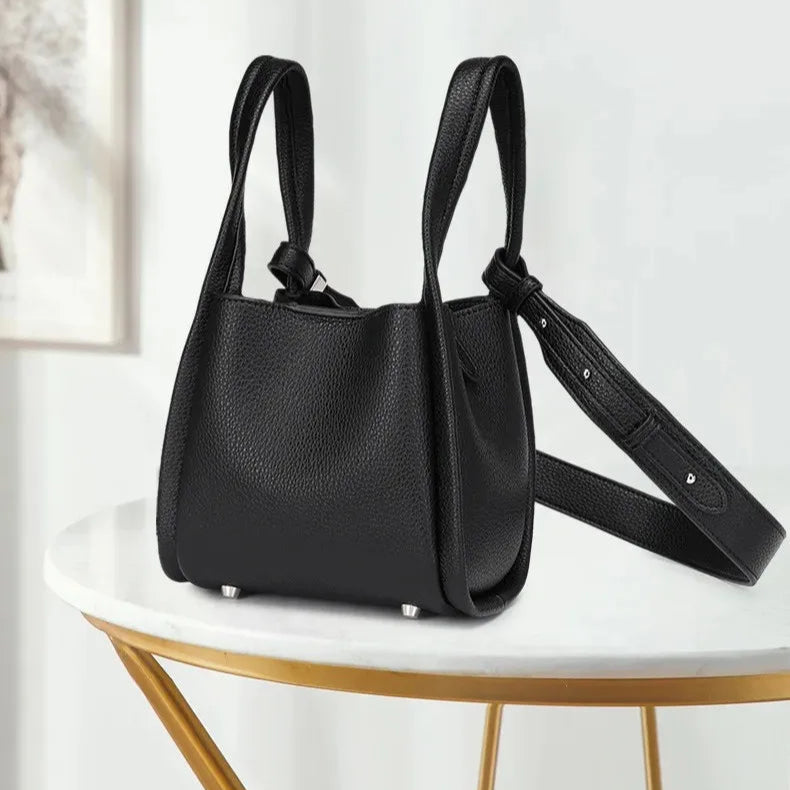 Amblot Black Square leather shoulder bag