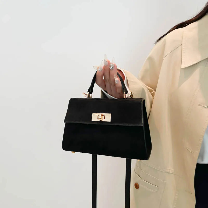 Amblot Black Structured suede purse