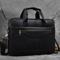 Amblot Black Style 1 Structured leather laptop case