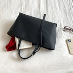 Amblot Black Stylish leather tote bag