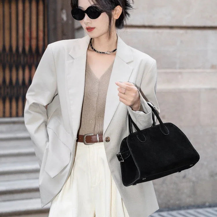 Amblot Black Stylish suede handbag for every outfit